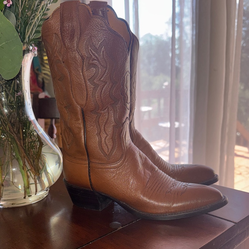 Lucchese 2000 Brown Leather Western women Cowboy Boots